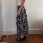 W.010 — MOTION
Draped Stripe Skirt