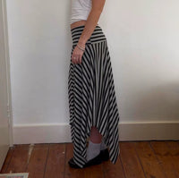 W.010 — MOTION
Draped Stripe Skirt