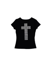W.001 — FAITH Studded Baby Tee
